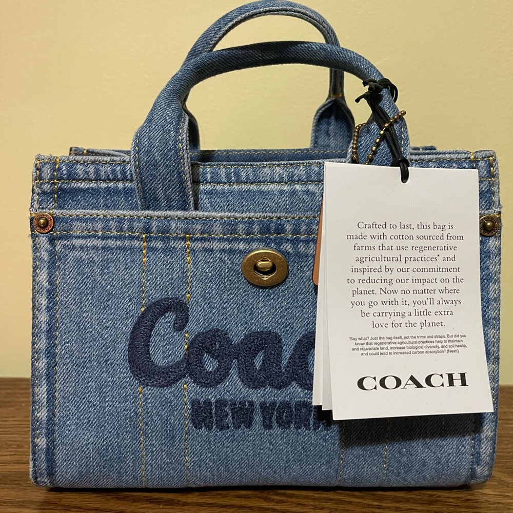 Coach Mini Denim Cargo Tote 20 - Picture 5 of 7